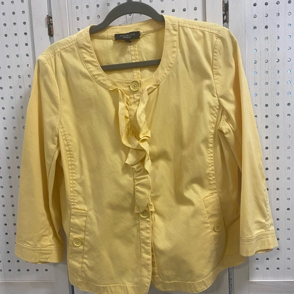 Talbots Yellow Ruffled Blouse - Picture 1 of 5